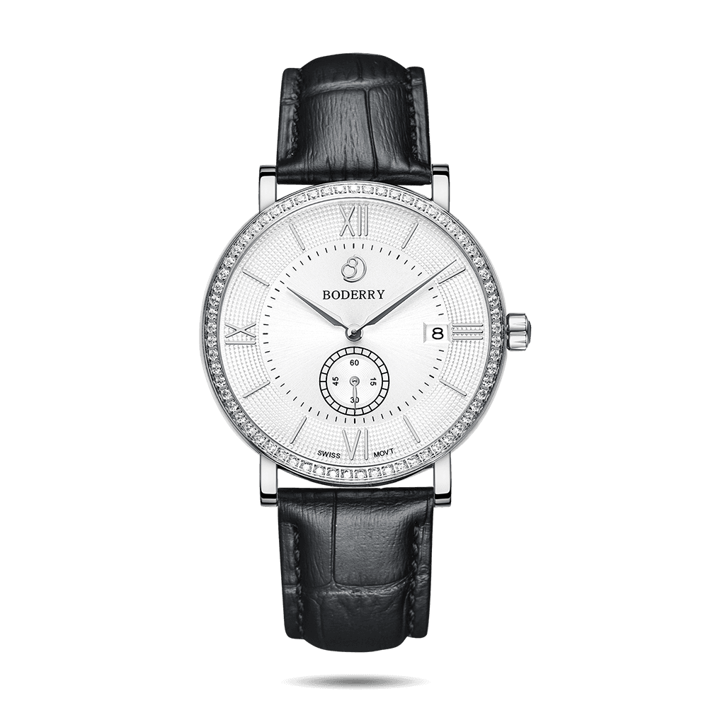 ELEGANT II Swiss Quartz Watch — Silver & White Dial