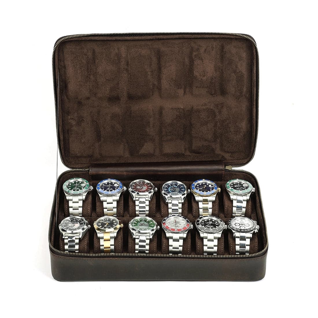 Leather Watch Box For 12 Watches - Free Monogram