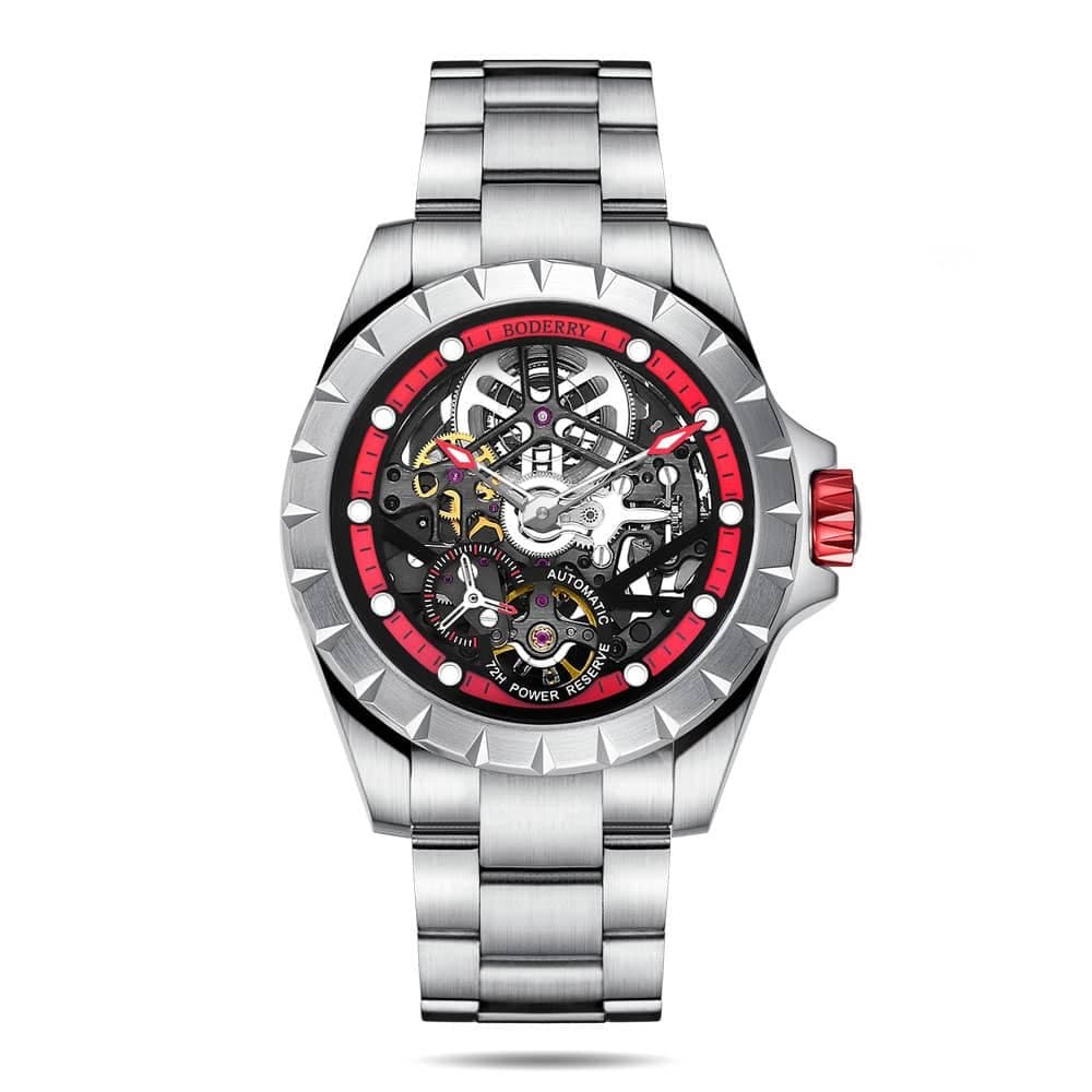 WINDMILL Automatic Watch — Red Dial & Bracelet