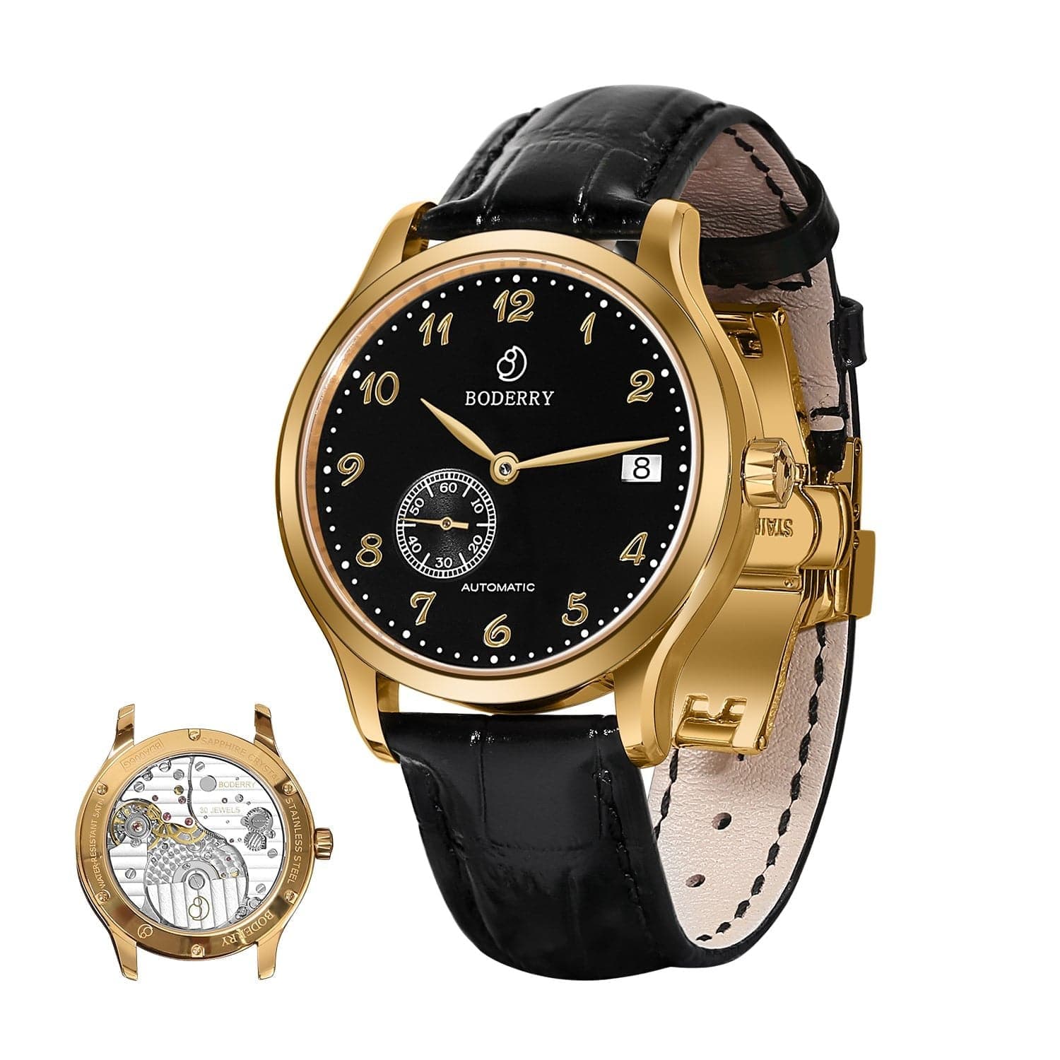 ELITE Micro-Rotor Automatic Watch — Gold/Black