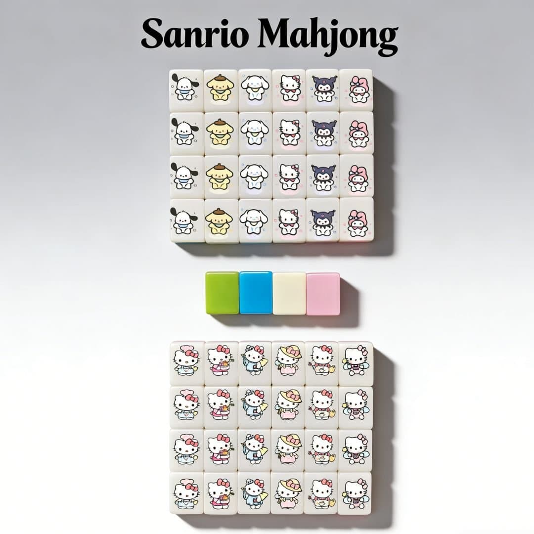 Cute Mahjong Tile Game – Sanrio & Labubu Italian Brainrot Edition