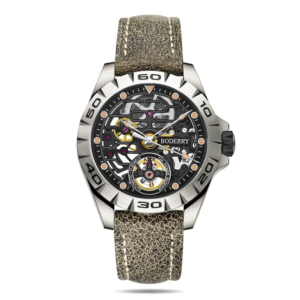 URBAN SKELETON Titanium Watch — Black Dial