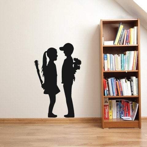 Banksy Boy and Girl Wall Art Sticker