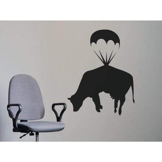 Banksy Flying Cow Wall Sticker