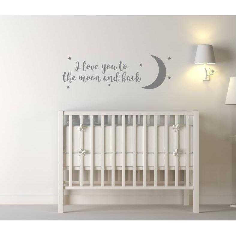 "I Love You to the Moon and Back" Nursery Wall Quote