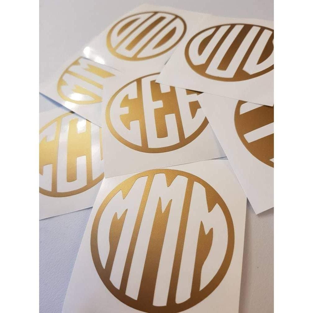 Gold Monogram Initial Sticker