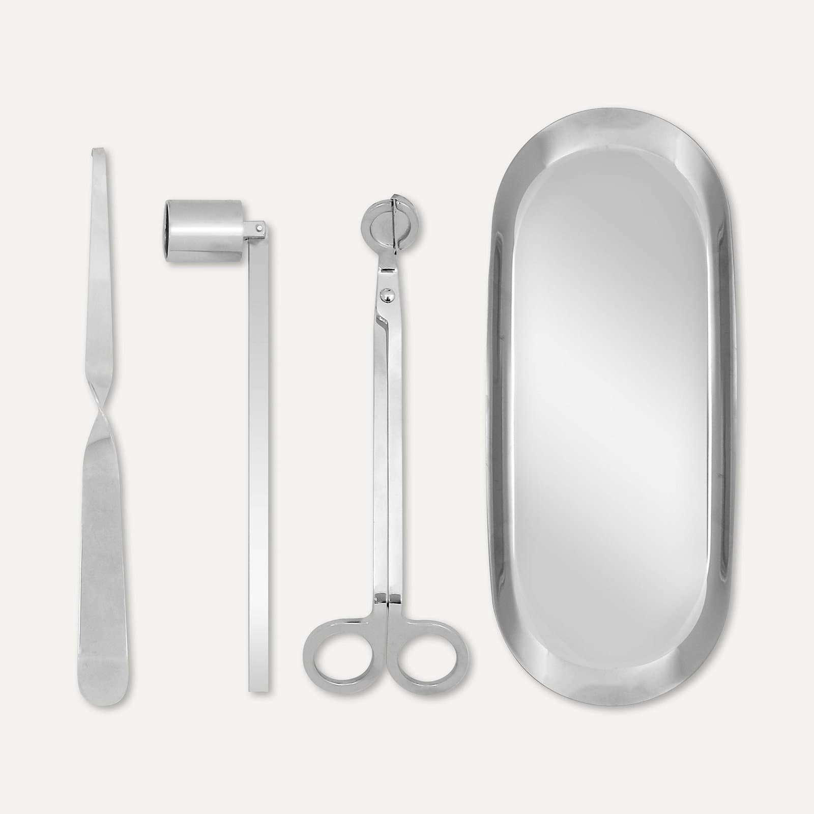 Vaucluse Candle Wick Trimmer, Snuffer & Dipper Set - Silver